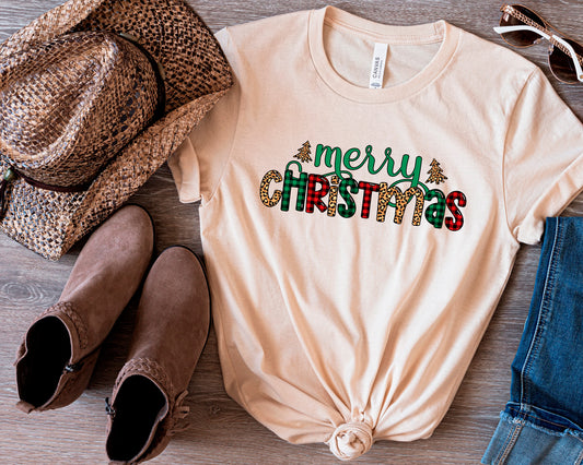 Merry Christmas Shirt, Leopard Buffalo Print Shirt