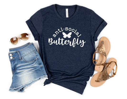 Anti Social Butterfly Shirt, Funny Social Distancing Shirt