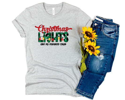 Christmas Lights Are My Favorite Color Shirt, Christmas Tee