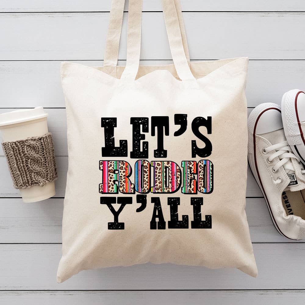 Let's Rodeo Y'all Canvas Totes