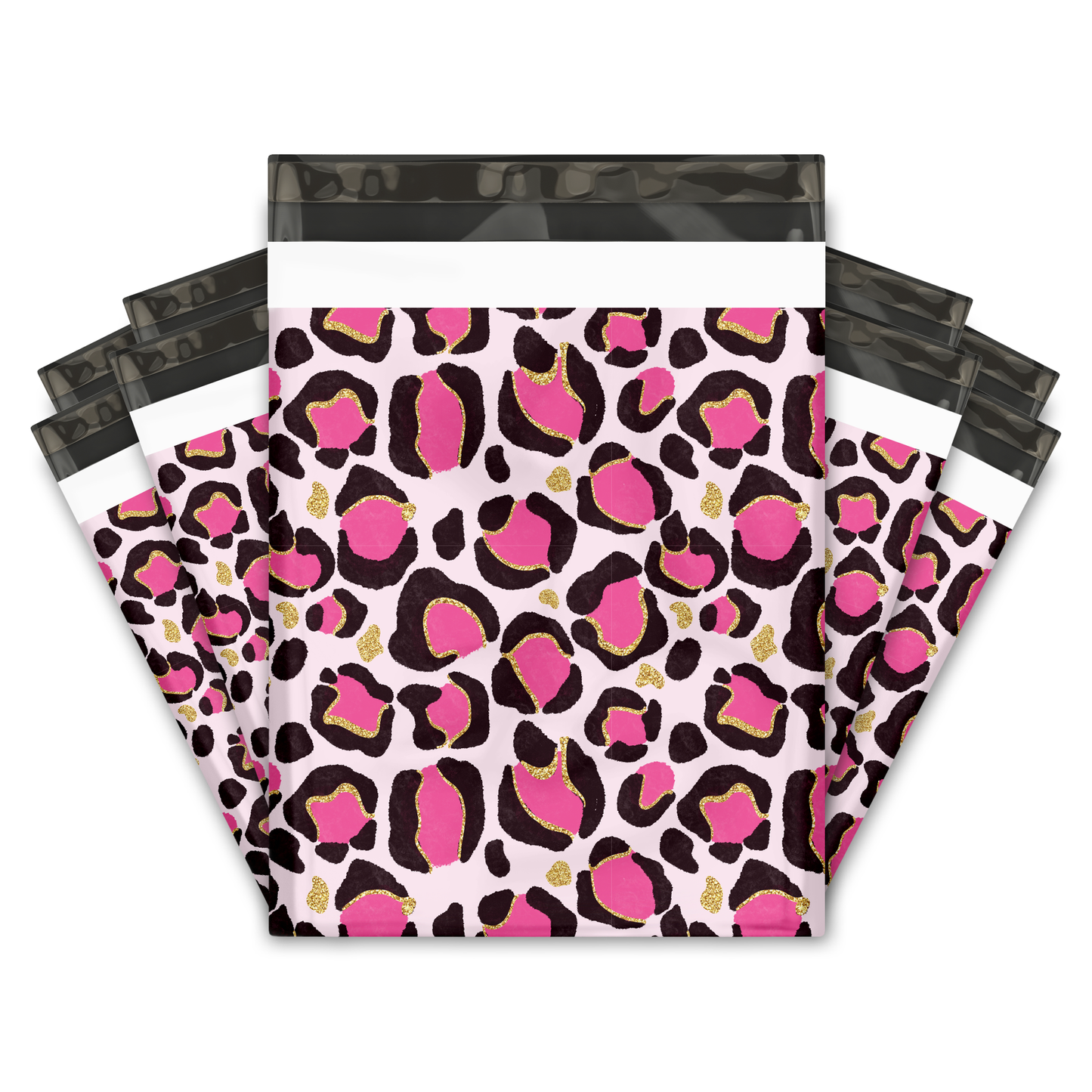 12x15" Pink Leopard Poly Mailers