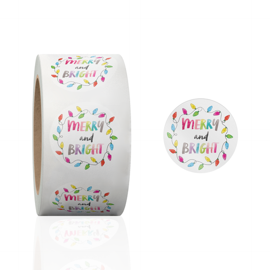 Merry and Bright Holiday Stickers, Packing Stickers