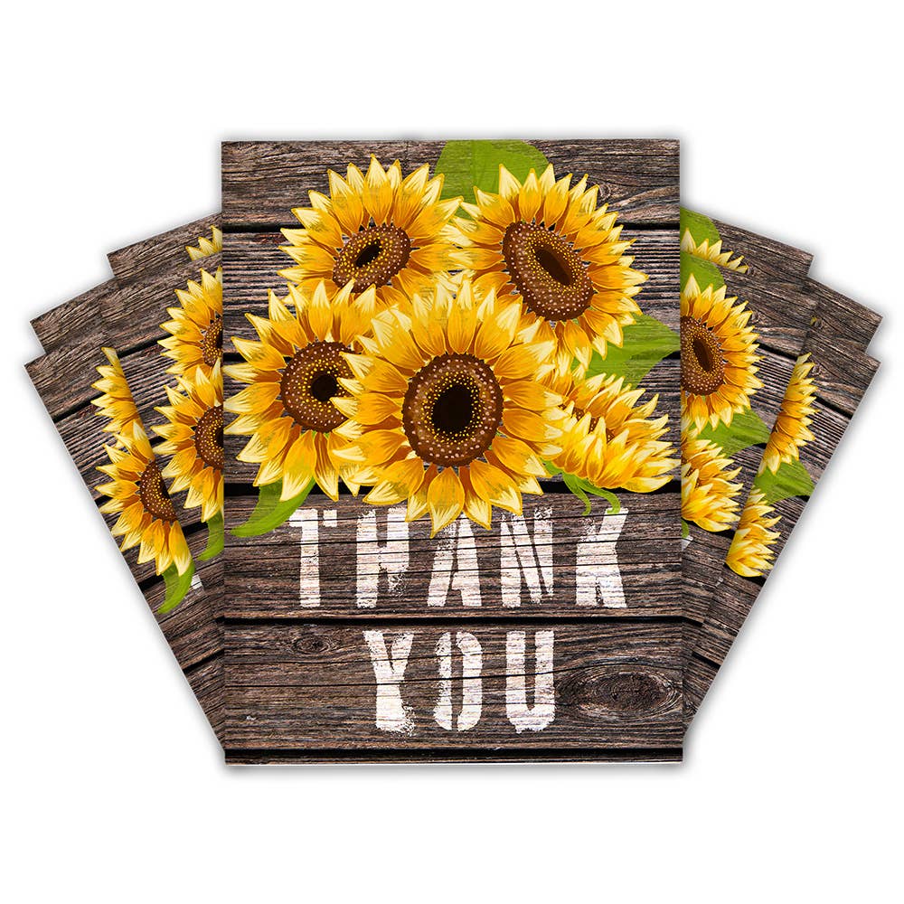 10x13" Poly Mailers Thank you Sunflowers