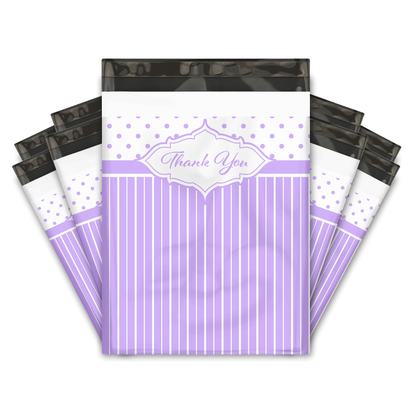 10x13" Poly Mailers - Thank you Purple