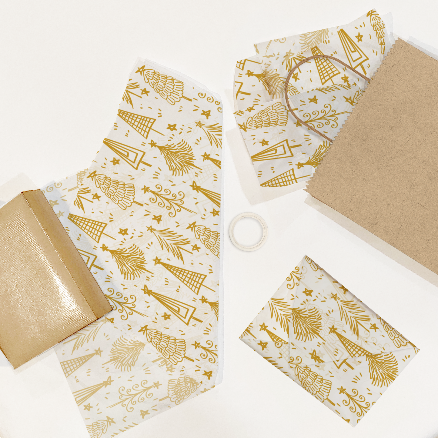 Golden Trees Tissue Paper, Wrapping Paper