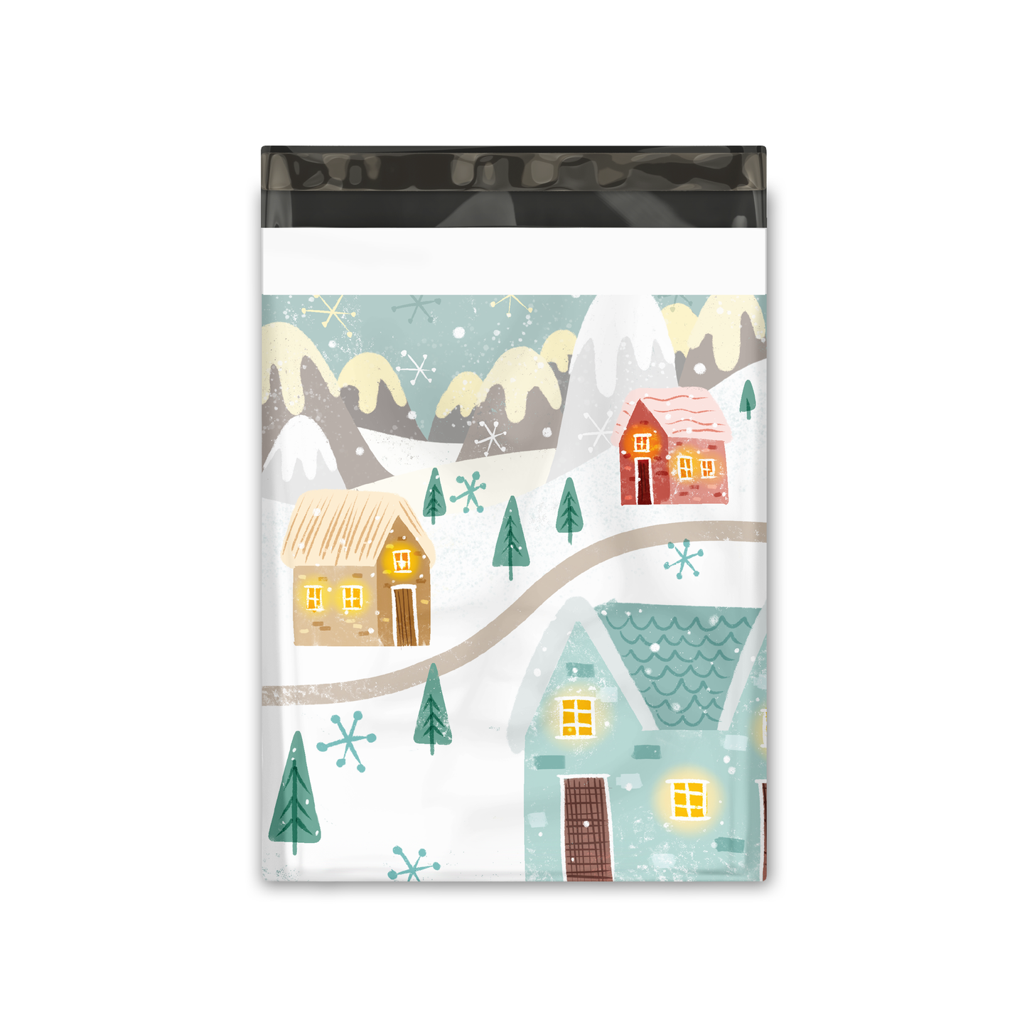 10x13" Poly Mailers - Winter Village Christmas