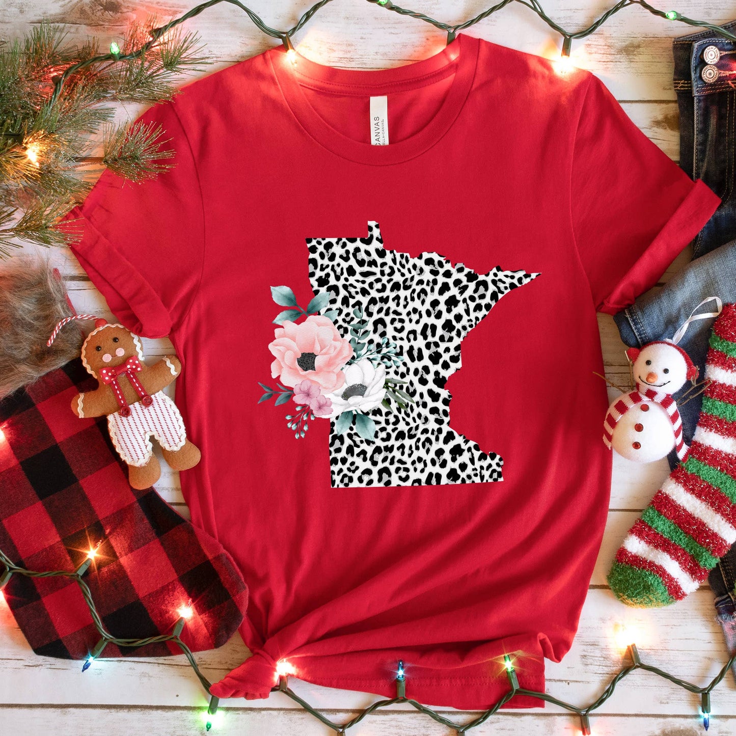 MINNESOTA State Leopard Print Floral Shirt