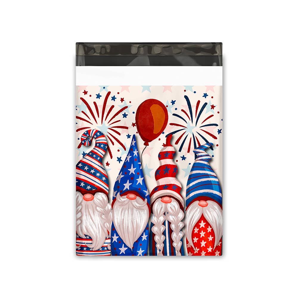 10x13" Poly Mailers Patriotic Gnomes