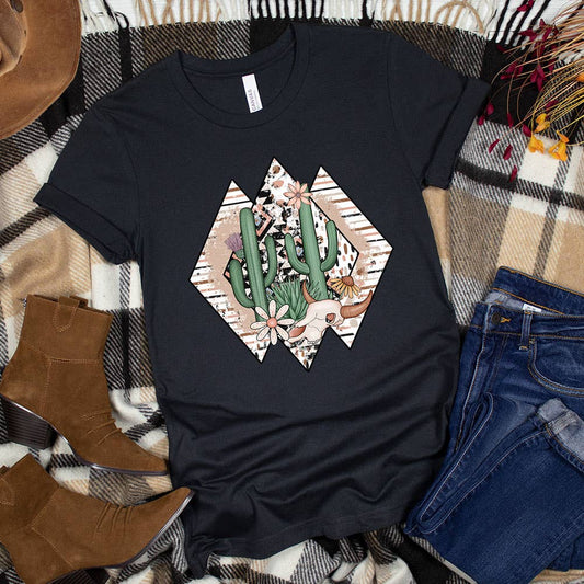 Western Cactus Diamonds Shirt