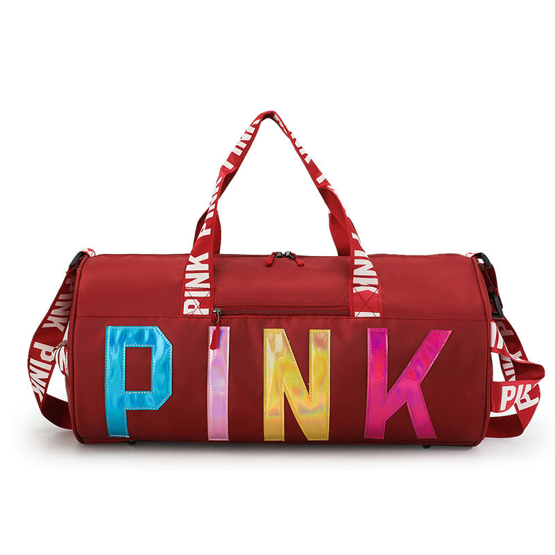 "PINK" Letters Traveling Duffle Bag, Fitness Accessories