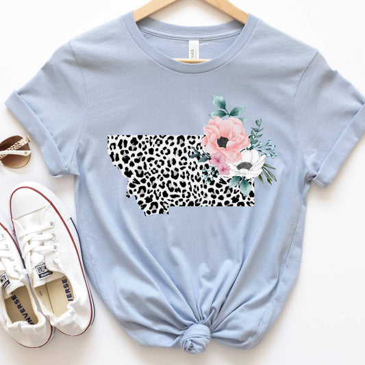 MONTANA State Leopard Print Floral Shirt
