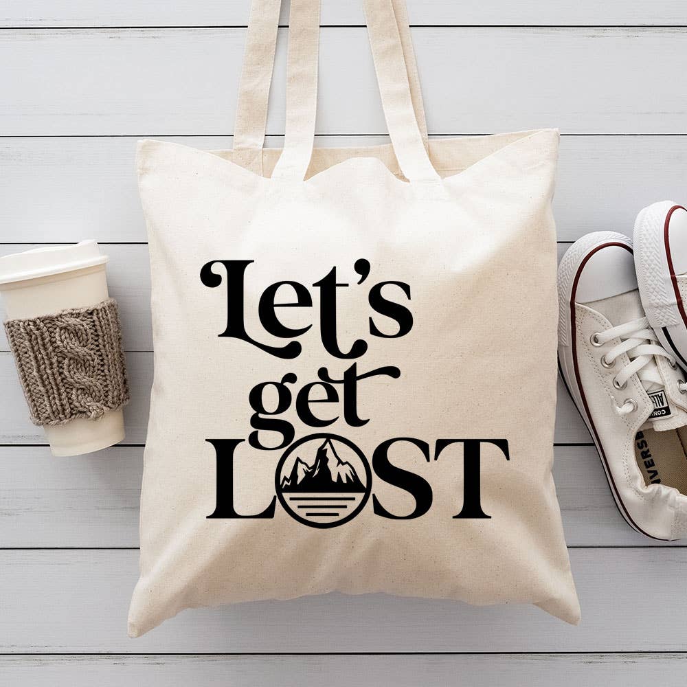 Let's Get Lost Canvas Totes