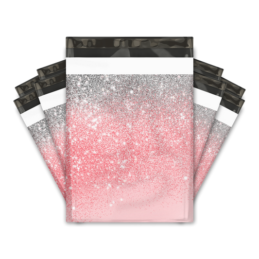 10x13" Poly Mailers - Pink Glitter Transition
