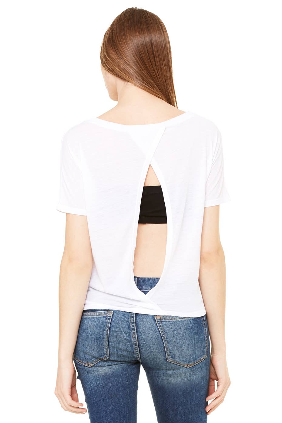 Bella Canvas WOMEN'S FLOWY OPEN BACK TEE