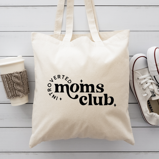 Introverted Moms Club Canvas Totes