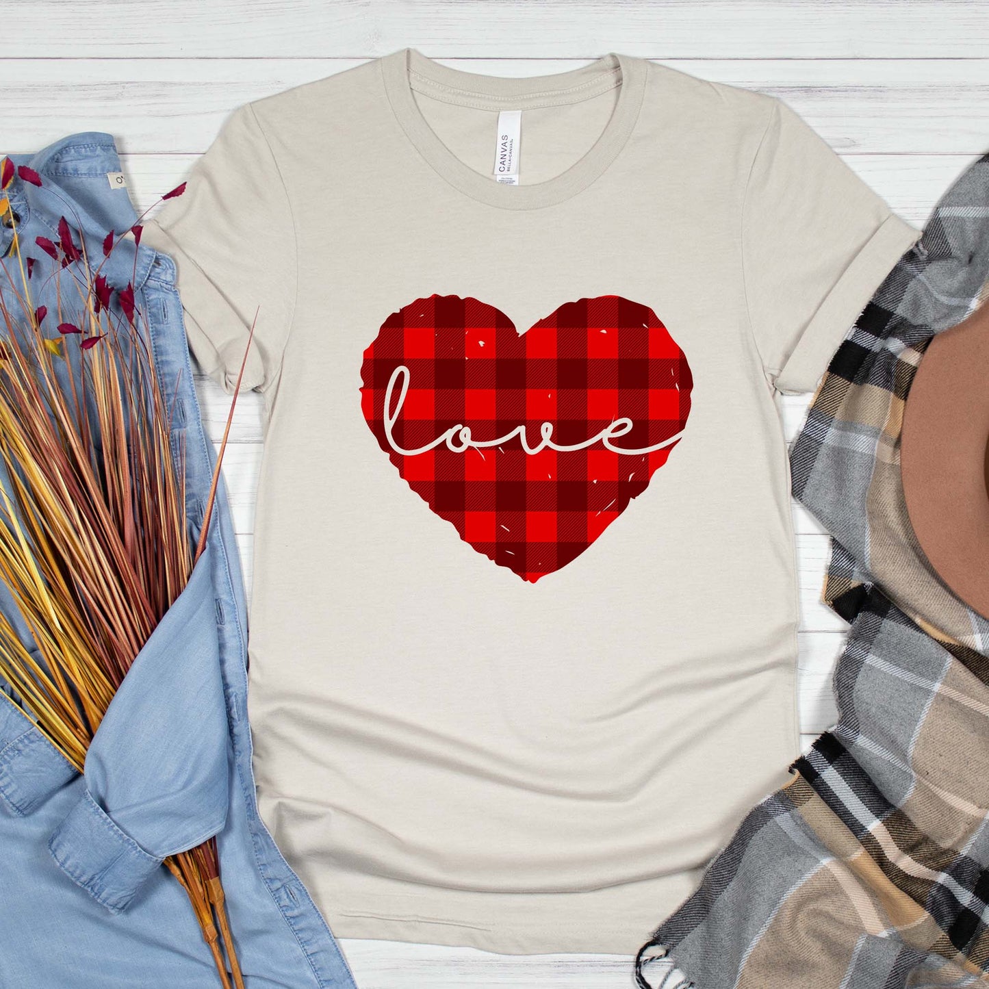 Buffalo Plaid Valentines Day Heart