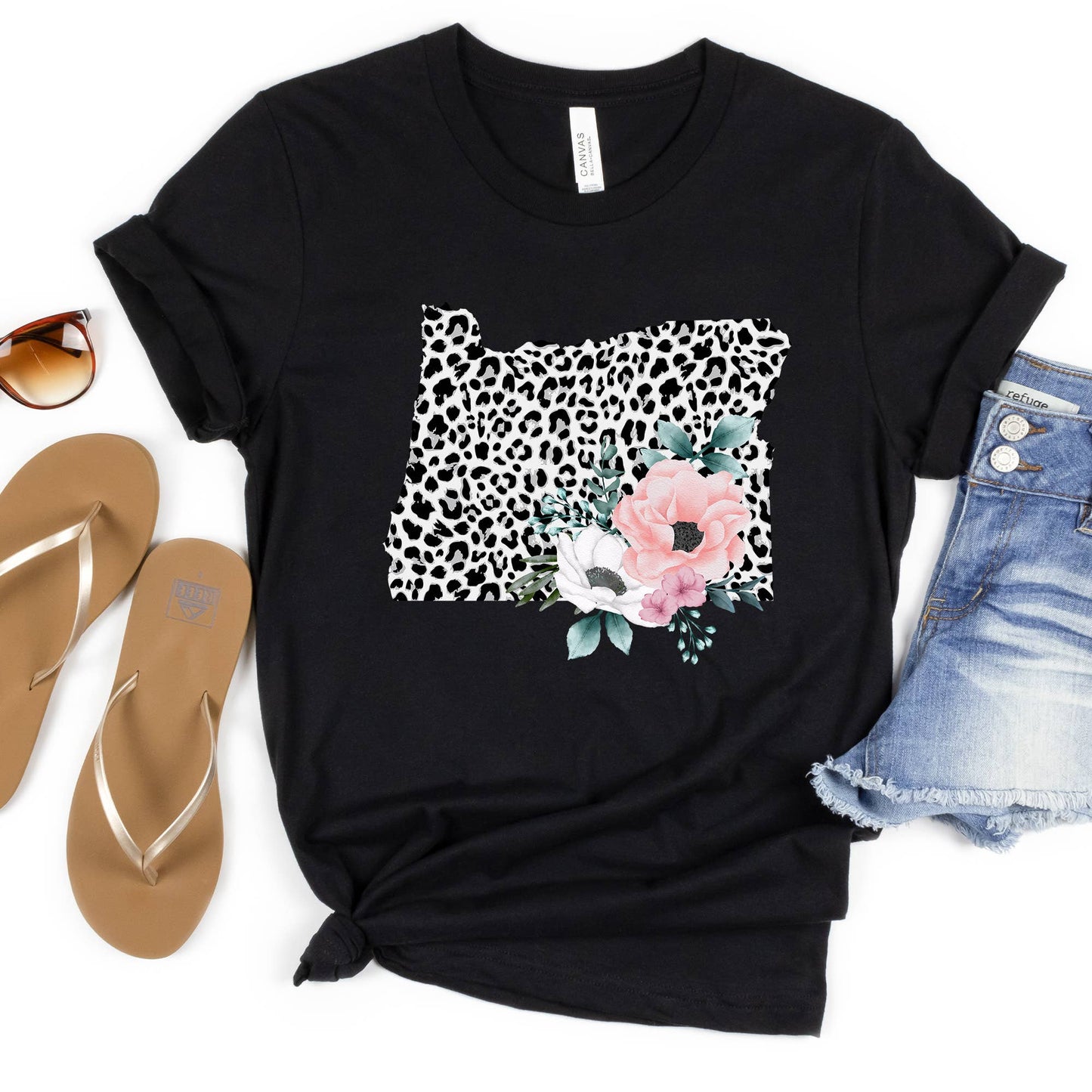 OREGON State Leopard Print Floral Shirt