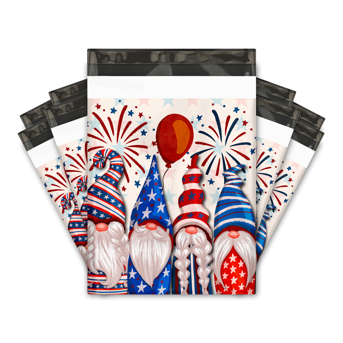 10x13" Poly Mailers - 4th of July Gnomes USA