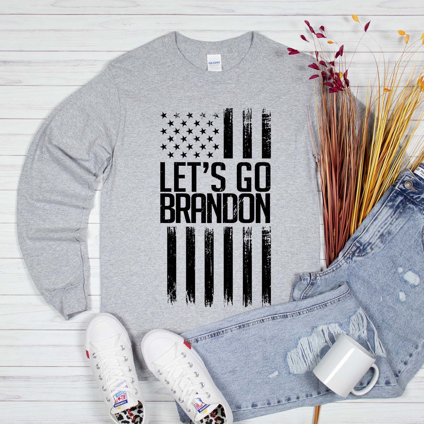 Let's Go Brandon Raglan, Long Sleeved Shirt