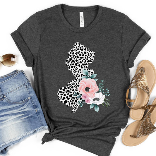 NEW JERSEY State Leopard Print Floral Shirt