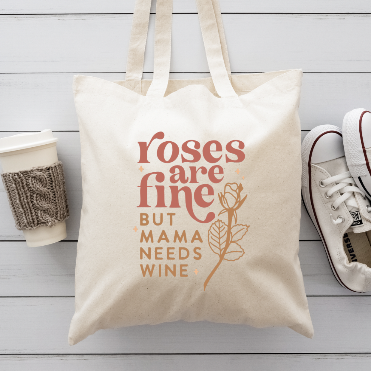 Mama Needs Wine Canvas Totes