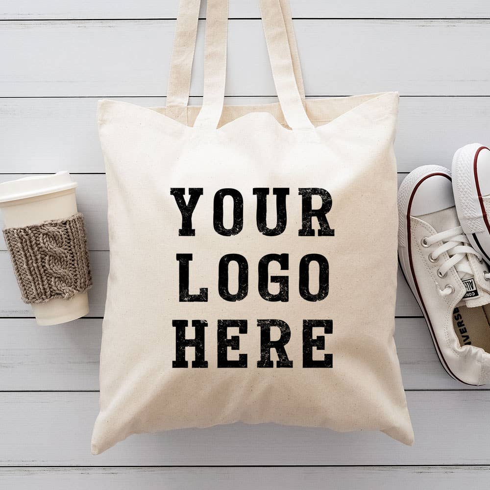 CUSTOM Your Text Logo Canvas Totes