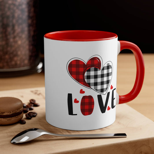 Love Buffalo Plaid Valentine's Day Coffee Mug