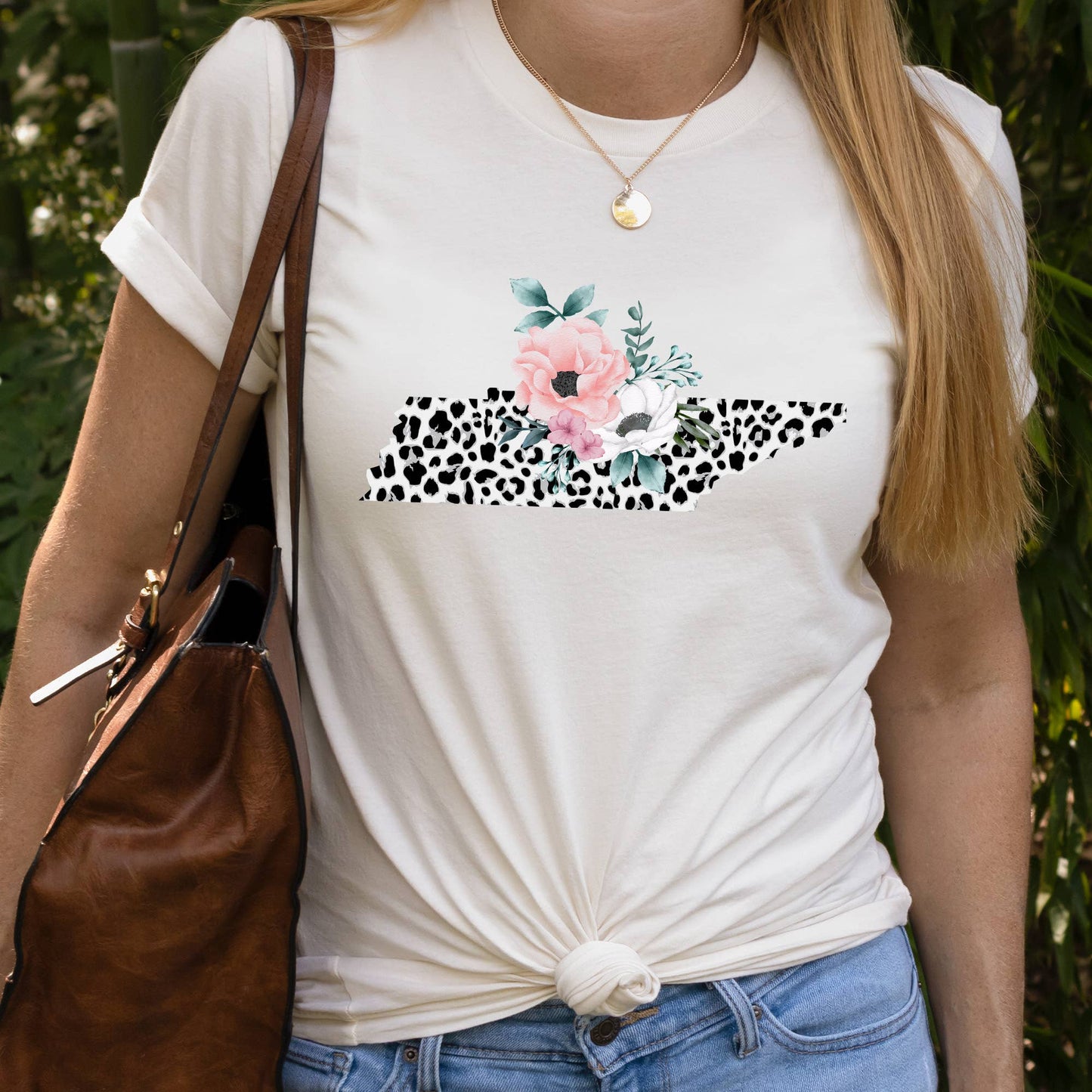 Tennessee State Leopard Print Floral Shirt