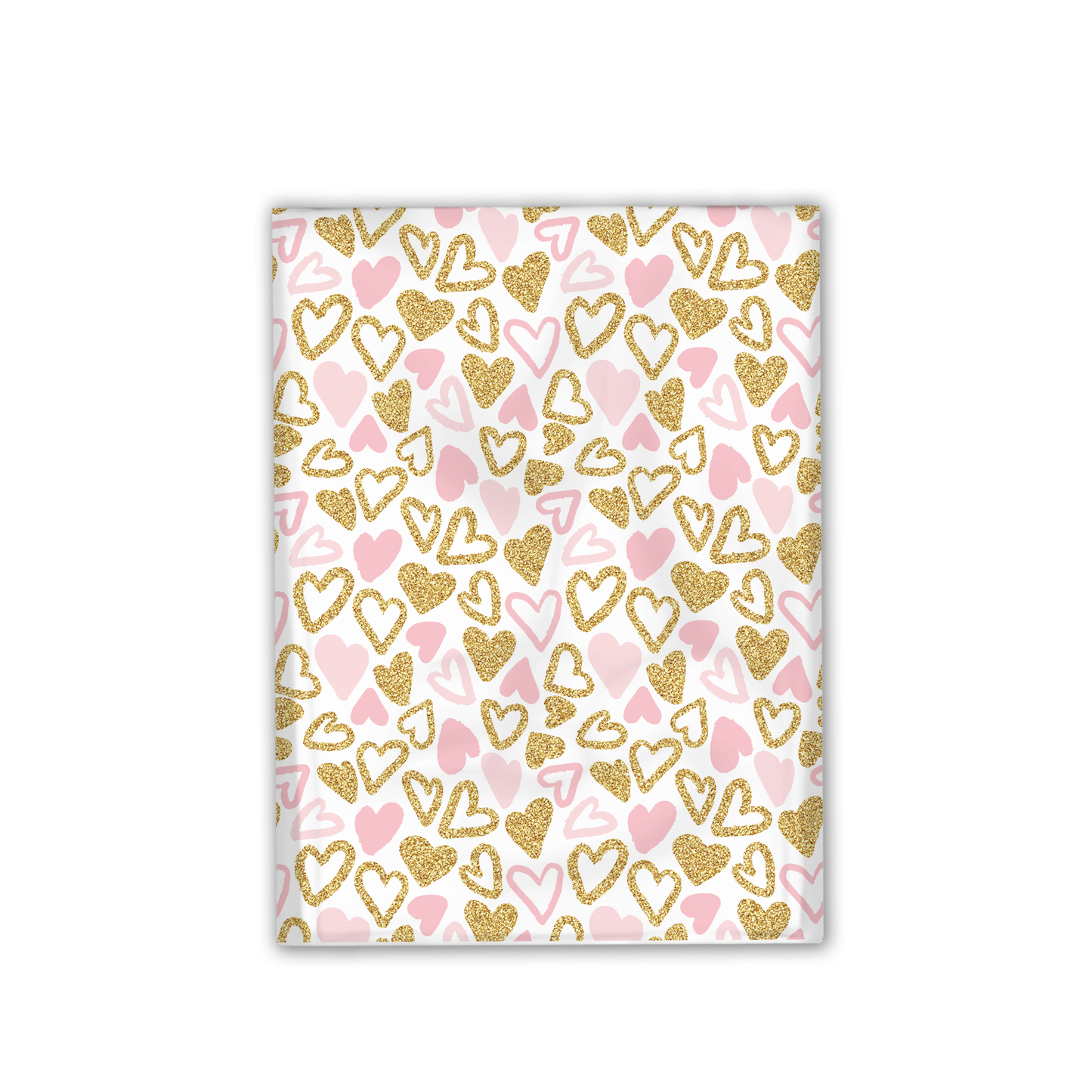 12x15" Pink and Gold Hearts Poly Mailers