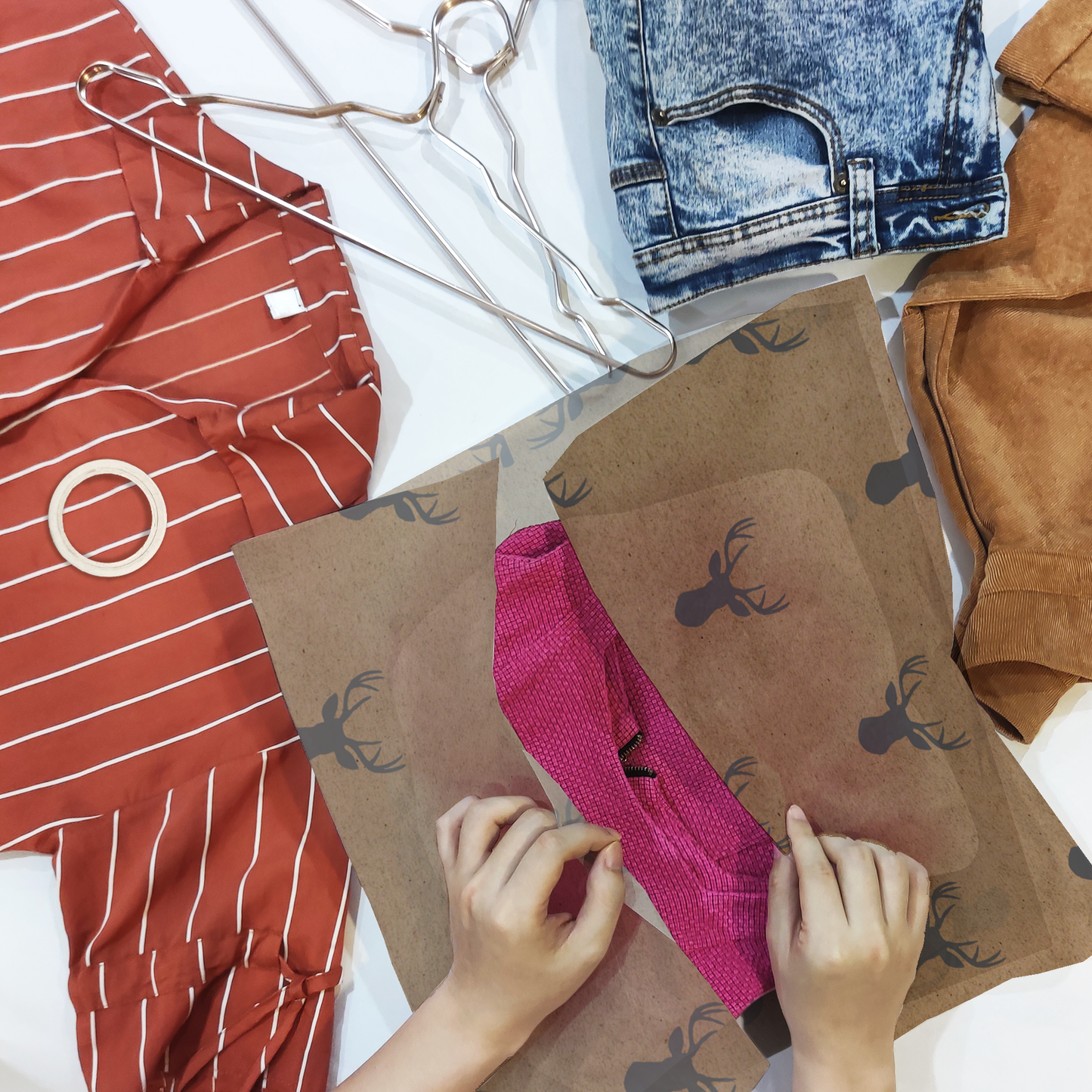 Charcoal Deer Tissue Paper, Wrapping Paper