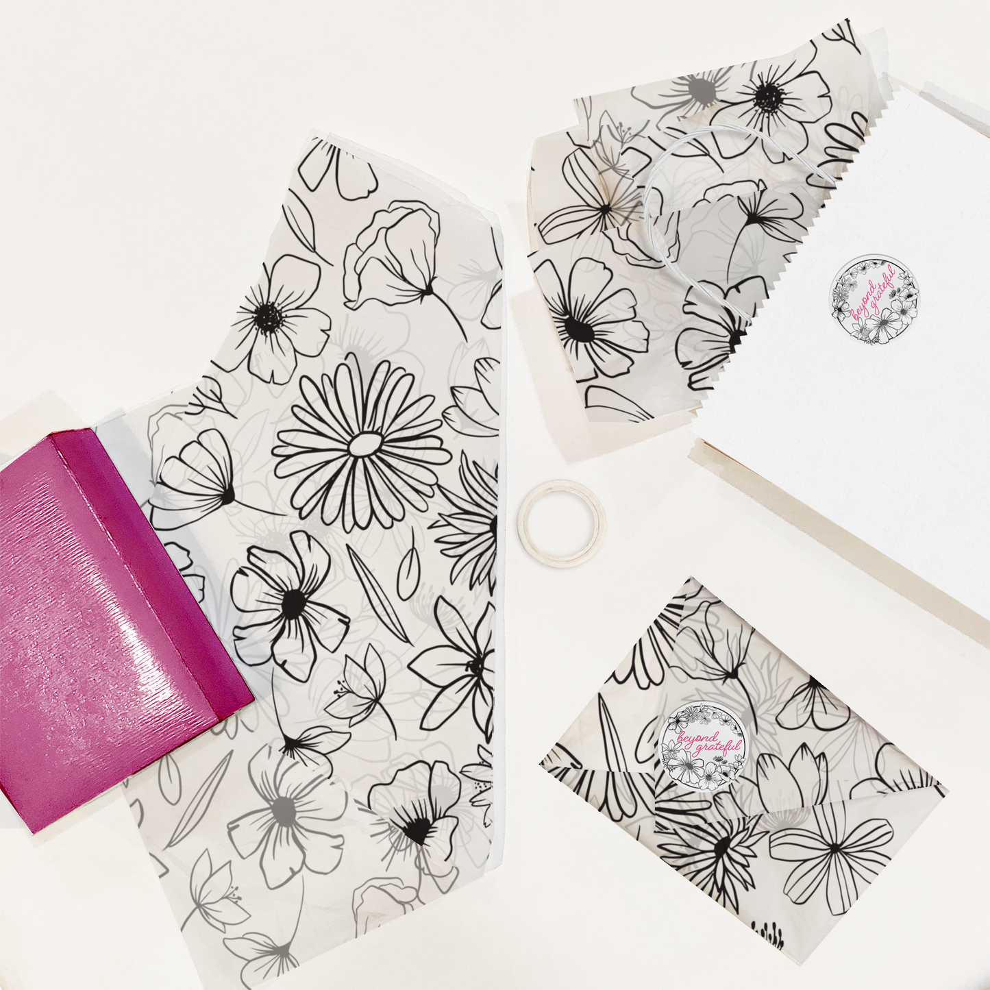 Floral Thank You Stickers, Packing Stickers