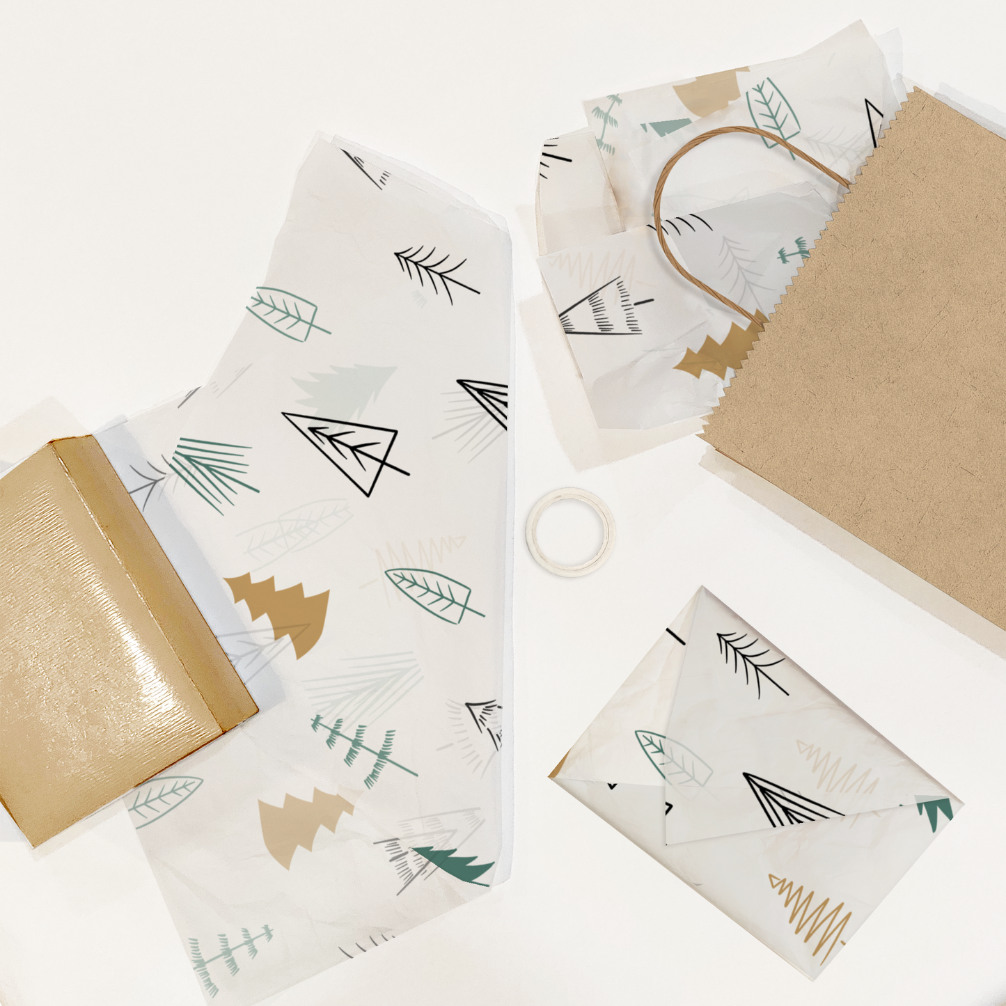 Fir Trees Christmas Tissue Paper, Wrapping Paper