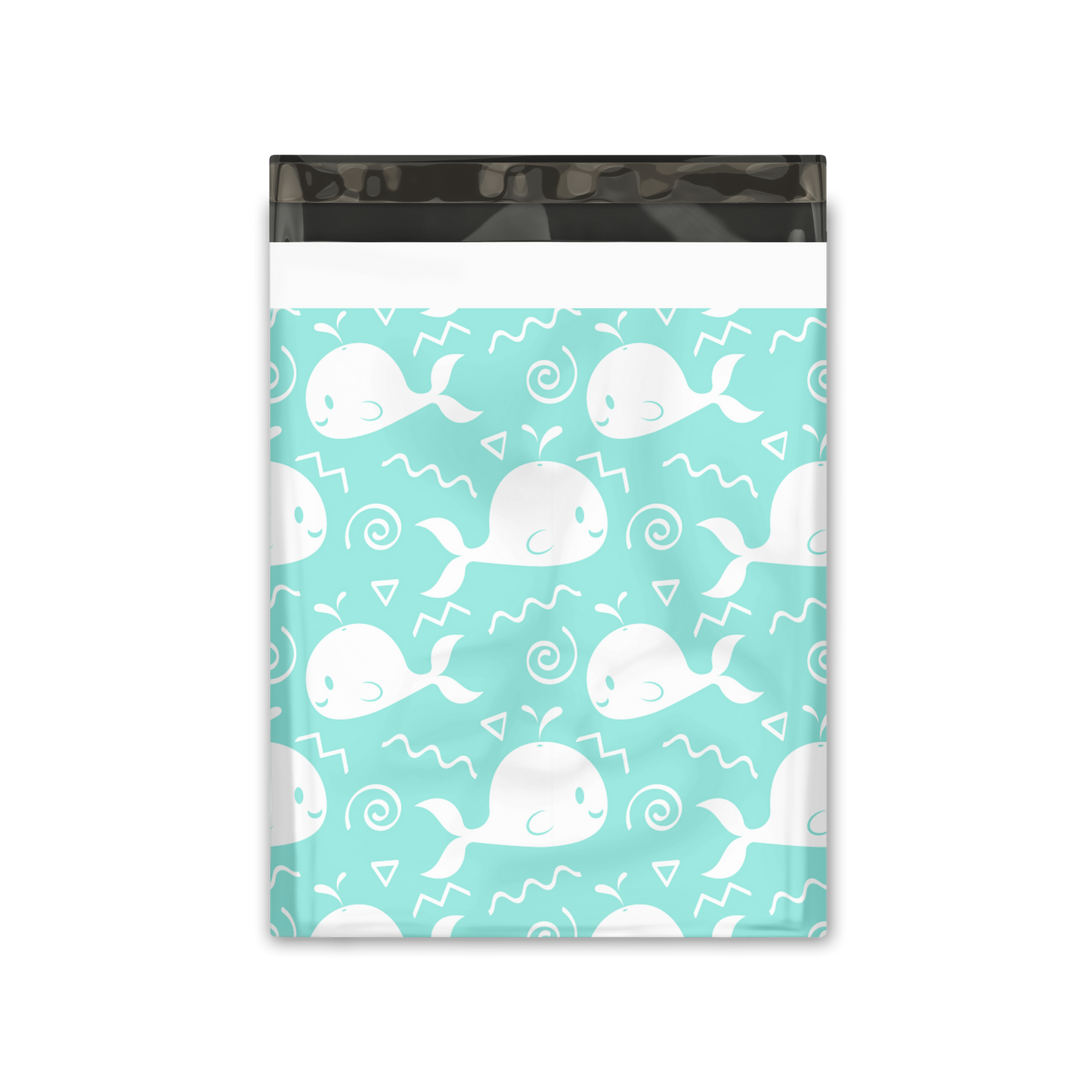 12x15" Blue Whales Hearts Poly Mailers