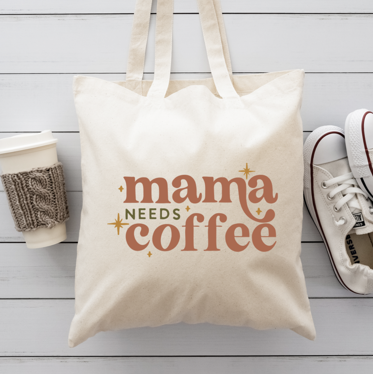 Mama Needs Coffee Canvas Totes