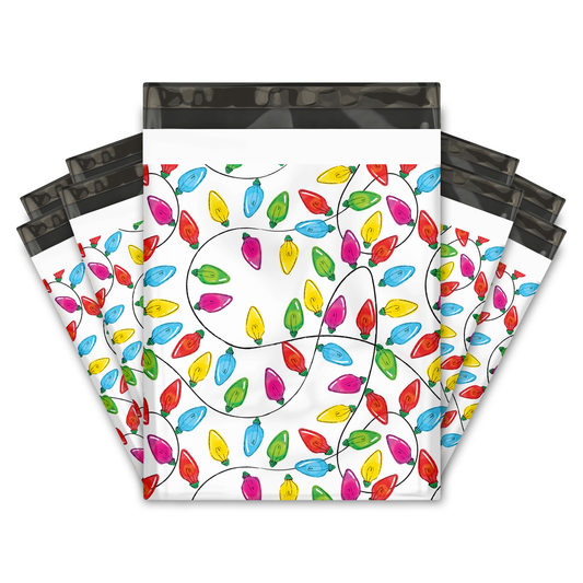 12x15" Christmas Lights Poly Mailers