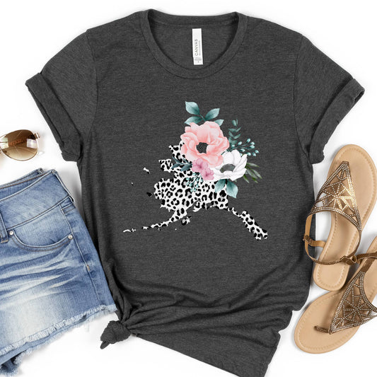 Alaska State Leopard Print Floral Shirt