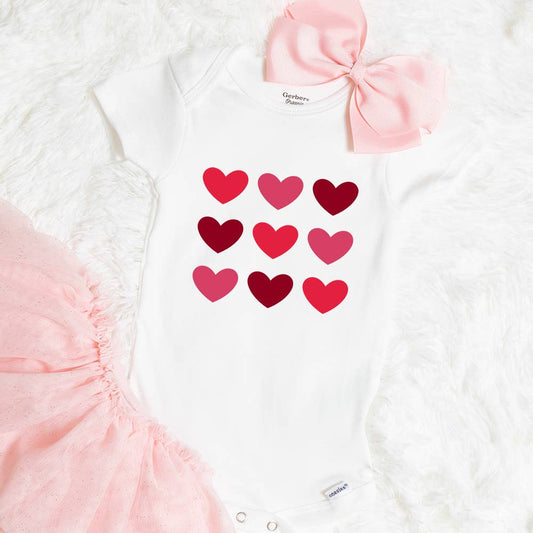 Hearts Valentine's Day Baby Onesie