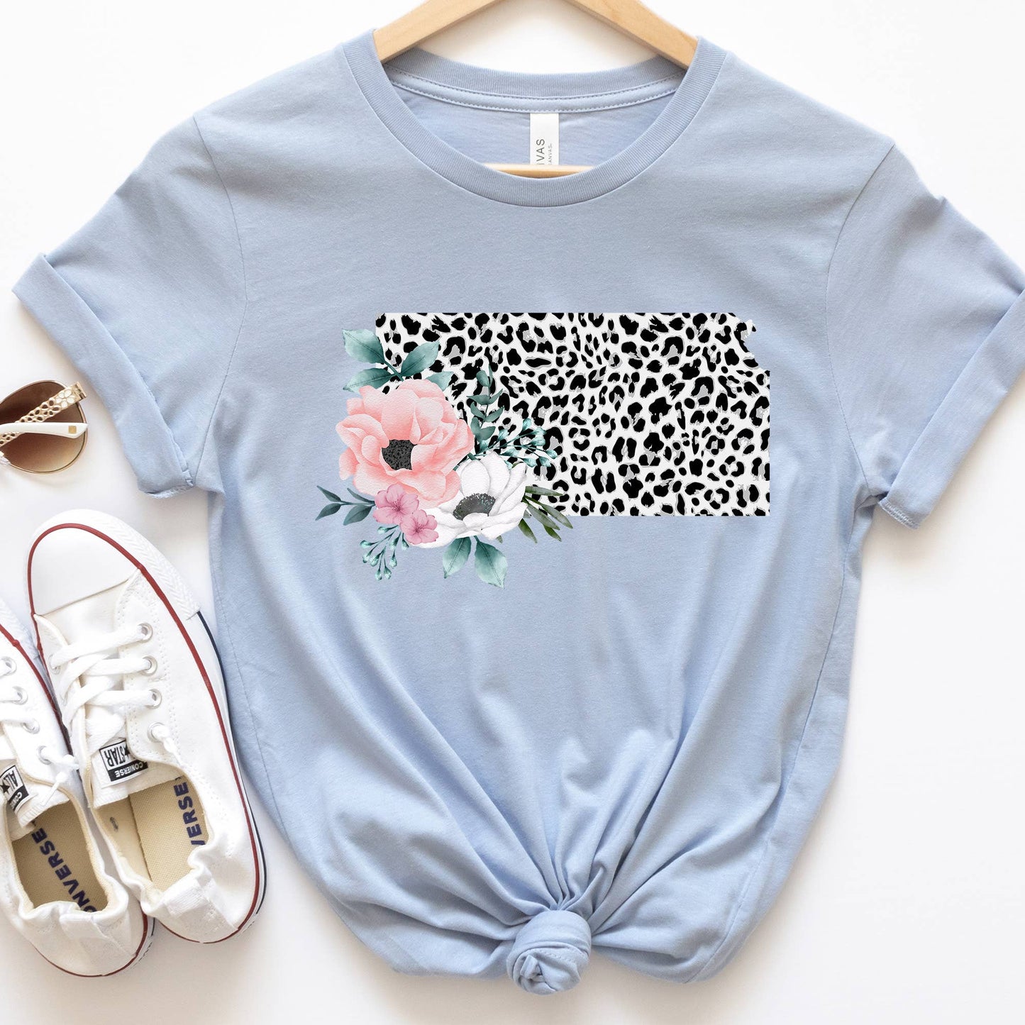 KANSAS State Leopard Print Floral Shirt