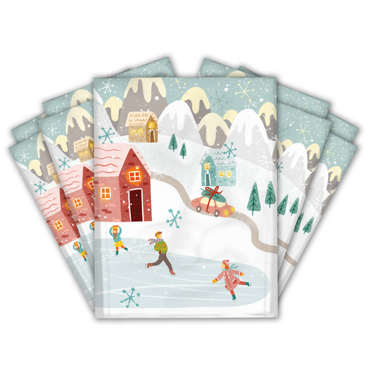 10x13" Poly Mailers - Winter Village Christmas