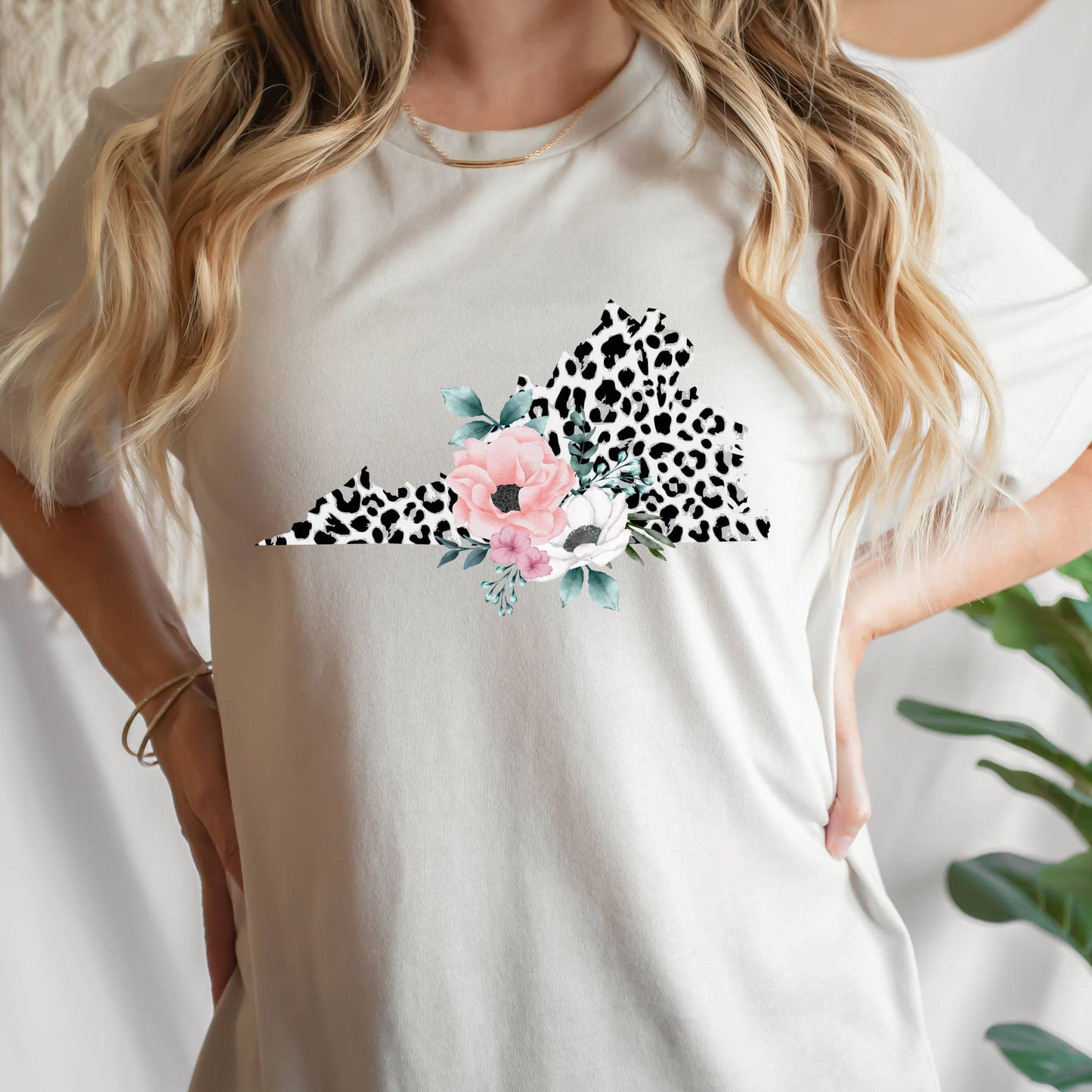 VIRGINIA State Leopard Print Floral Shirt