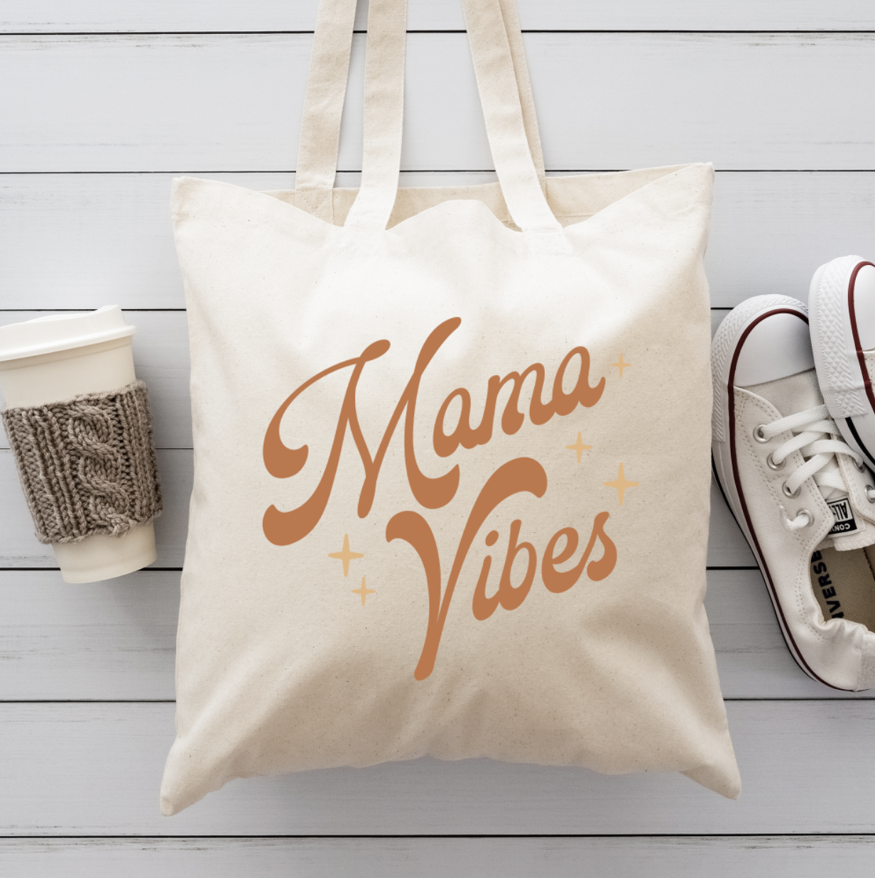 Mama Vibes Canvas Totes
