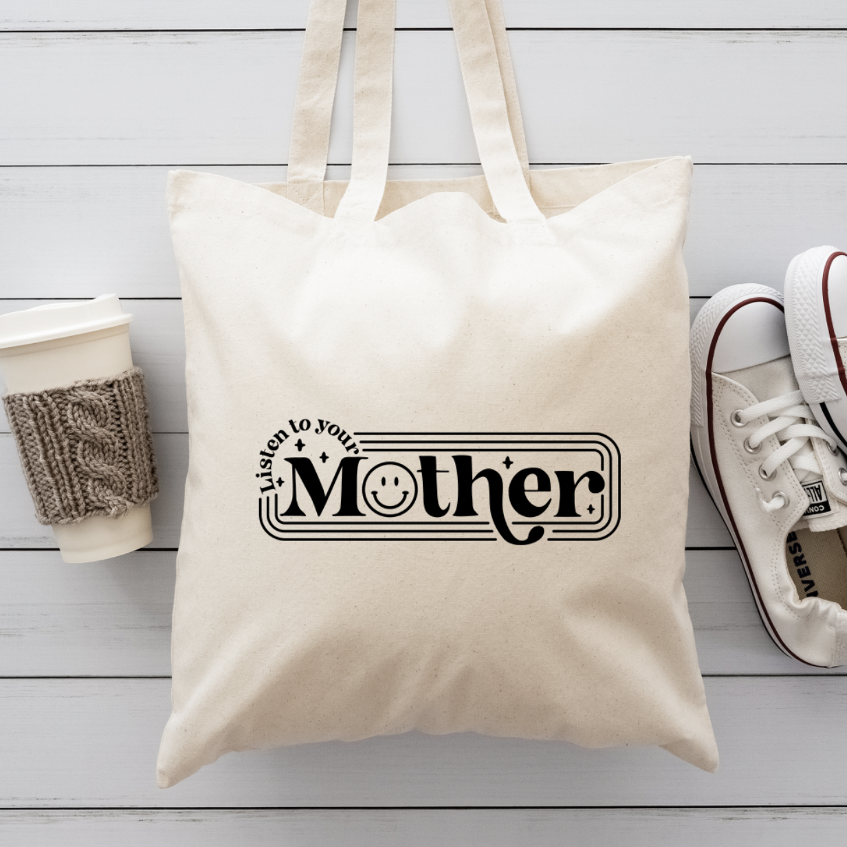 Listen To Your Mother Canvas Totes