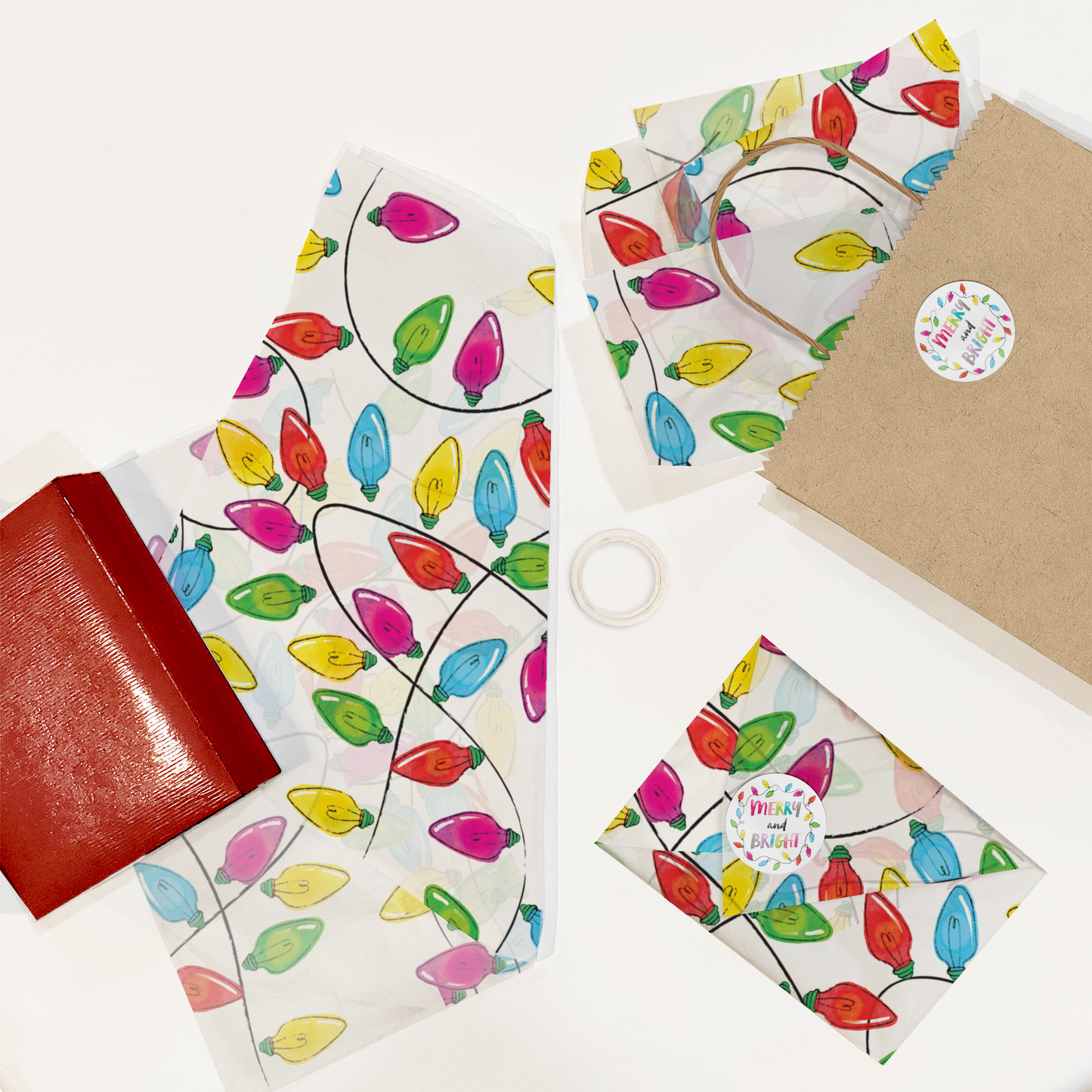 Merry and Bright Holiday Stickers, Packing Stickers