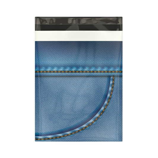 10x13" Poly Mailers - Jeans Pattern