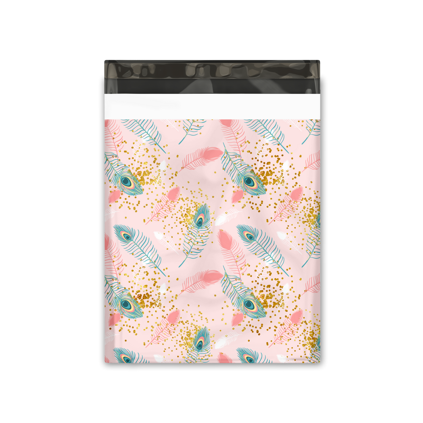 12x15" Pink Peacock Poly Mailers