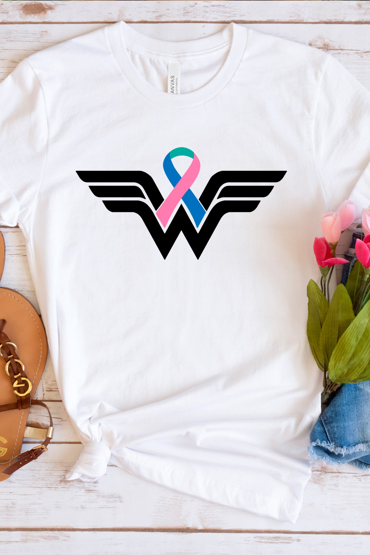 Ribbon Wonder Women Shirt, Breast Cancer Awareness Pink Ribbon Shirt