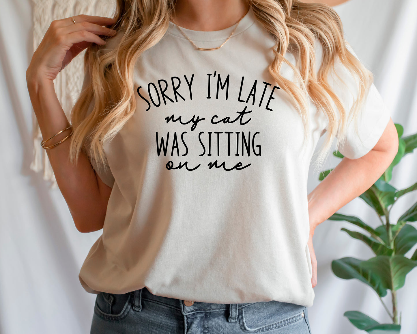 Sorry I'm Late My Cat Was Sitting On Me Shirt, Humor Tee