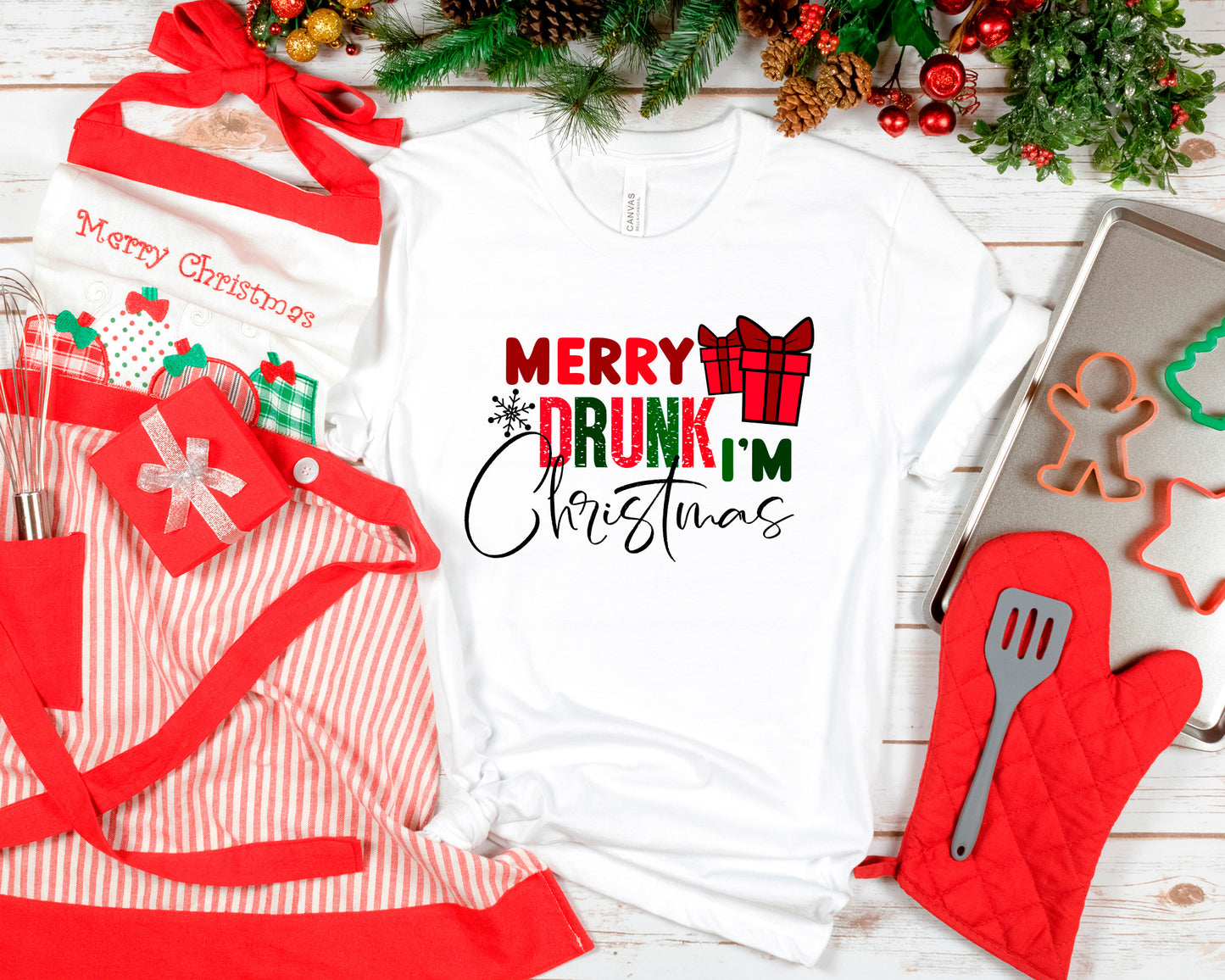 Merry Drunk I'm Christmas Shirt, Funny Xmas Drinking Shirt