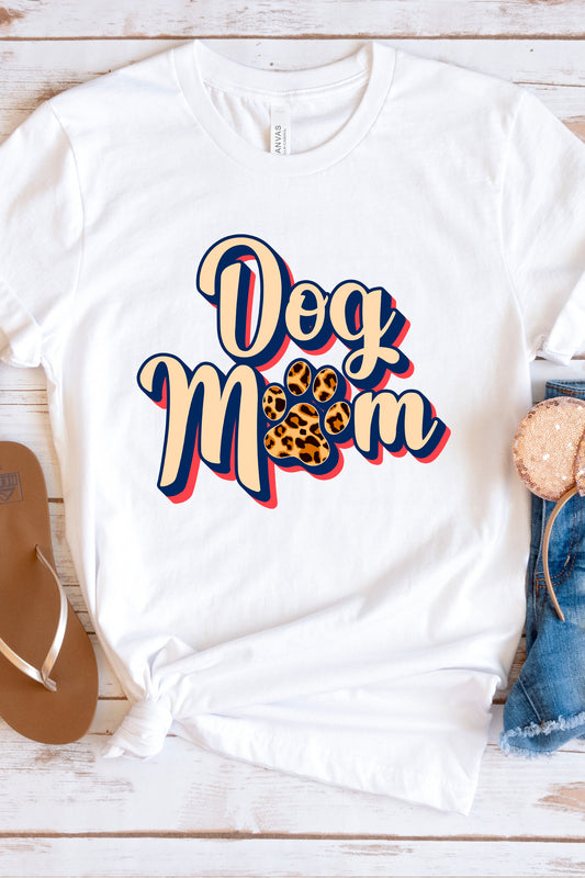 Dog Mom Leopard Print Shirt, Dog Paw Shirt