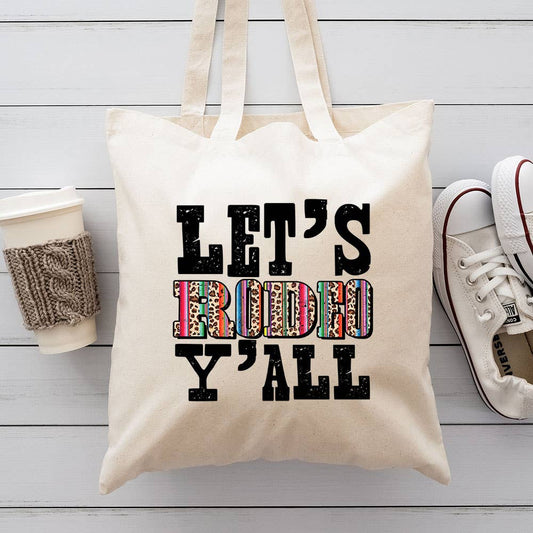 Let's Rodeo Y'all Canvas Totes